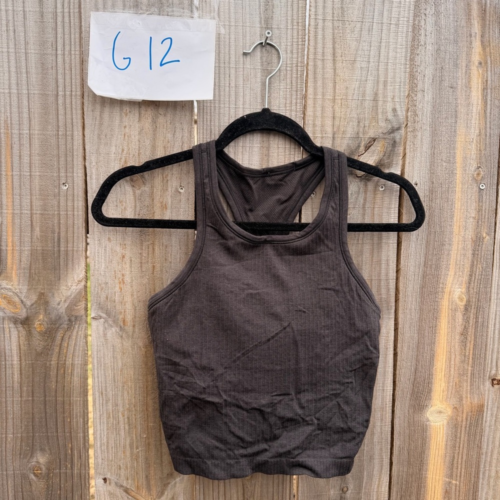Lululemon Ebb To Street Racerback Crop Tank Black Size 6